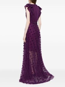 Púrpura de lujo satén antiestático sin mangas con cuello en V vestido de baile silueta lentejuelas para fiestas de graduación eventos formales Natural - Product Image 2