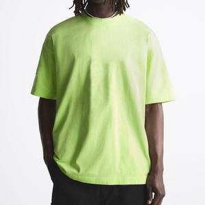 T-shirt de haute qualité avec impression 3D en relief, impression en coton de haute qualité, épaules tombantes, T-shirt lourd pour hommes, 100% coton, vert - Product Image 1