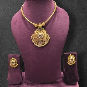 Classic Best Quality <b>Gold</b> Plated Pearls Look Necklace <b>Set</b> With <b>Earrings</b> Wedding Festival Wear Collection For Women - Product Image 1