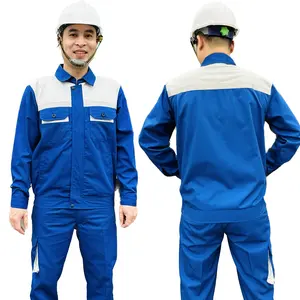 उच्च गुणवत्ता ब्लू ग्रे यूनिसेक्स लंबी बाजू workwear शर्ट वियतनाम निर्माता से कारखाना कीमत पर