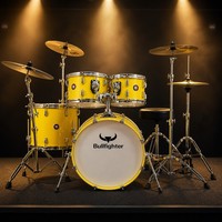 Batterie de percussions Bullfighter DW12 Jaune Citron 5 pièces, 3 cymbales en laiton, coquilles en peuplier 10 12 14 16 22