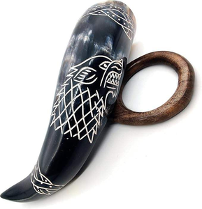 Cuerno para beber buey de estilo vikingo, taza recubierta segura para alimentos, excelentes precios a granel, técnica pulida, los cuernos para beber más grandes de artesanías de lujo - Product Image 3