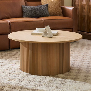 Mesa de Centro de Madera de Mango Pulida, Mesa de Centro Moderna de Madera con Acabado Natural, Muebles para Sala de Estar, Decoración del Hogar - Product Image 1