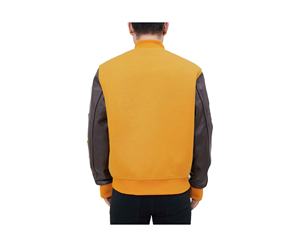 Chaqueta universitaria de cuero personalizada para hombre, chaqueta con soporte de lana, ropa de calle de invierno, estilo bombardero informal, diseño liso con letras, venta al por mayor - Product Image 5