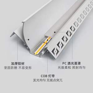 Новый дизайн настенный угловой потолочный линейный светодиодный профильный светильник для гипсокартона гипсокартон алюминиевый светодиодный канальный диффузор - Product Image 6