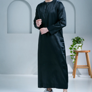 ชุดสวดมนต์มุสลิม jubba thobe thawb jubbah kurta เสื้อโค้ทอาหรับขนาดบวกน้ำหนักเบาระบายอากาศผ้าฝ้ายสำหรับผู้ใหญ่ทุกคน - Product Image 2