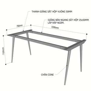 CONE Concept 160x80 Minimalist Iron <b>Table</b> Legs Assembled Furniture Legs for Dining & <b>Sofa</b> for Chair & Cabinet Use HCCO007 - Product Image 2