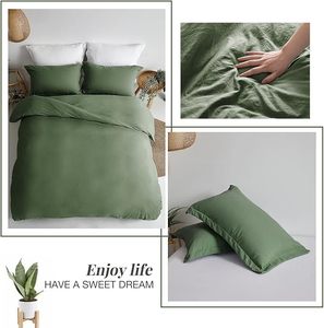 French Flax White Cotton Duvet Cover <b>Set</b> 3pc Solid Pattern Breathable Soft <b>Comforter</b> 200TC California King Size Home Hotels - Product Image 5