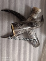 Authentique 100% Qualité Export Buffalo Horn Tankard Mug Viking Drinking Horn par M. R. S. EXPORTATIONS Vente chaude Article cadeau gravé