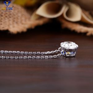 3,52 TDW Oval Cut Diamond White Gold Pendant by Labstone Forever In Style Pendant Colgante de color de la luz del sol brillante de - Product Image 4