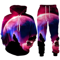 Conjunto Deportivo Estampado en Serigrafía para Hombre y Mujer, Sudadera con Capucha y Pantalones, 2 Piezas, Invierno, 100% Algodón, Felpa Transpirable, Estilo Hip Hop Urbano, OEM