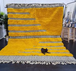 Custom Size <b>Mustard</b> Color Moroccan Rug for Living Room Handmade Non Slip Hand Tufted Wool Rug at Best Wholesale Price - Product Image 1