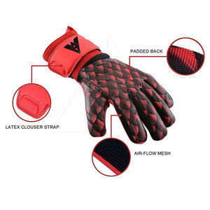 Gants de gardien de but en cuir professionnels avec protection des doigts, respirants, légers et coupe-vent, sangle de poignet réglable - Product Image 4