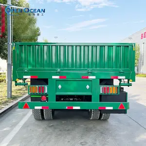 Utility Truck Trailer Use 3 Axles Flatbed Dropside Side Wall Open Lorry Semi Trailer Bulk Cargo Carrier Trailers