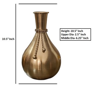 Jarrón metálico dorado hecho a mano, detalle de cuerda elegante, estilo de diseño costero para interiores modernos y arreglos florales vibrantes - Product Image 4