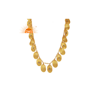 Último diseño chapado en oro Natural Zirconia cúbica cuarzo piedra preciosa colgante collar Demi joyería fina fabricante - Product Image 1