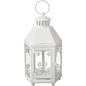 Juego de 2 Faroles Decorativos de Metal Blanco Elegante con Cristal, Estilo Marroquí, Decoración para el Hogar, Accesorio de Iluminación para Velas, Precio de Fábrica - Product Image 2