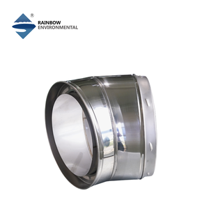 Gomito a 30 gradi per tubo fumario isolato a doppia parete in acciaio inossidabile 304 di classe A, <span class=keywords><strong>diametro</strong></span> 6 pollici, per stufe a legna e gas - Product Image 3