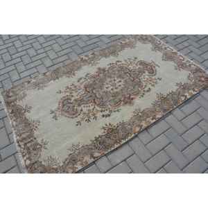 Alfombra Turca de 3.7x6.6 pies, Alfombra Oriental Vintage de Lana Marrón - Product Image 2