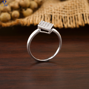 0,34 TDW Anillo de diamante de corte redondo 18K Oro blanco Diamante no certificado Cvd/Hpht Joyería de diamantes - Product Image 5