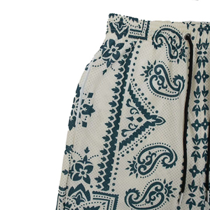 กางเกงขาสั้นมีกระเป๋าพิมพ์ลาย Paisley เอวยางยืดน้ำหนักเบาใส่ไปชายหาดฤดูร้อน - Product Image 3