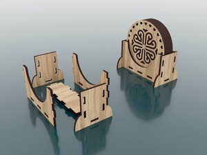 Posavasos de té con decoración de Color marrón claro de madera de calidad superior, mesa de diseño de lujo para el hogar y la cocina a la venta, posavasos de nogal - Product Image 6