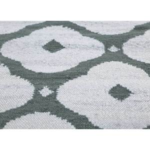 Alhambra Ivory - Alfombras de lana planas tejidas a mano con diseño geométrico de diamantes y rectángulos, alfombras de yute para el hogar y la mesita de noche ADWL-13130 - Product Image 3