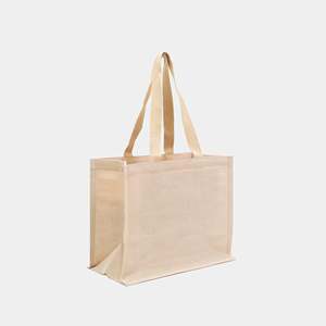 <b>Medium</b> Stiffened Juco <b>Bag</b> with Cotton Jute Fabric Long Rope Handles for Advertising Daily Use As a <b>Gift</b> Screen Printing Pattern - Product Image 1