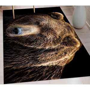 Alfombra de Oso Pardo: Alfombra Antideslizante con Diseño de Animal para Sala de Estar o Escaleras, Alfombra Suave No Tejida - Product Image 3