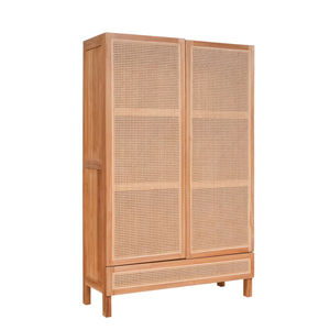 Unidad de almacenamiento de madera maciza moderna versátil con dos puertas y un cajón para muebles domésticos en sala de estar, dormitorio u oficina - Product Image 1