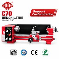 Tour à métaux SIEG C70 modèle 750, 750W, vitesse variable, portée de tournage 250mm, pour atelier, formation et éducation