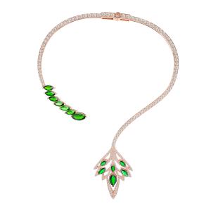 Collier en diopside Garden of Wisdom de BeGems Jewelry Wholesale en or rose italien 14K 18K, bijoux de luxe pour femmes - Product Image 5
