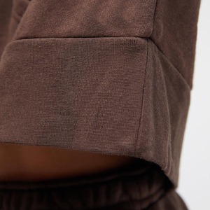 2025 femmes de haute qualité coton surdimensionné haut court à capuche personnalisé Hip Hop Style de rue col à capuche pour l'hiver - Product Image 5