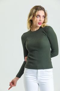 Suéter de punto de cuello alto corto informal para mujer, Jersey acanalado de manga larga, jersey para otoño, ropa femenina corta Popular - Product Image 2