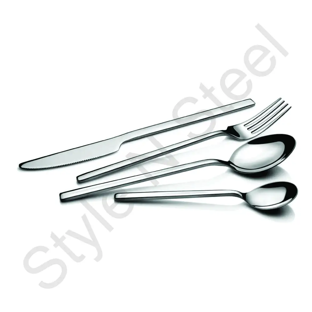 E posate in acciaio inox cena coltello da cucina cucchiaio forchetta utensili set posate in acero posate color argento Party Silverwar
