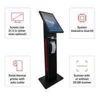 Kiosque d'impression de tickets de file d'attente NT9020 21,5 pouces sur pied avec écran tactile pour système de gestion des files d'attente
