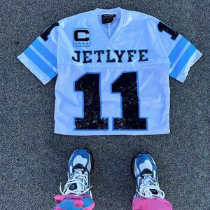 Camisetas de fútbol recortadas de gran tamaño para hombre Impresión DTG personalizada 100% Material de satén de algodón con malla de poliéster Boxy Fit - Product Image 2