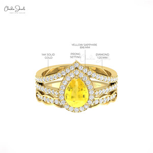 แหวนหยดน้ำตาประดับไพลินสีชมพูขนาด14K สีทองชุดเพชรหลายก้านประดับเพชรสีขาว1.5ชิ้นเครื่องประดับเพชรแบบปรับแต่งได้ตามต้องการ - Product Image 5