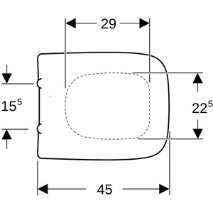Siège de toilette d'angle Geberit RENOVA PLAN avec mécanisme de fermeture douce, montage inférieur, blanc - Product Image 4