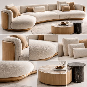 Sofá Seccional Modular de Tres Plazas, Diseño Italiano de Lujo, Moderno, Convertible y Ajustable, para Hogar, Hotel, Sala de Estar - Product Image 2