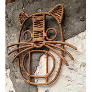 Máscara de pared con acentos decorativos, decoración artística de pared de mimbre natural, hecha a mano, única - Product Image 3