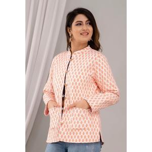 Women's Lightweight Cotton <b>Quilted</b> Peach <b>Jacket</b> Printed-SHKL1017 - Product Image 4