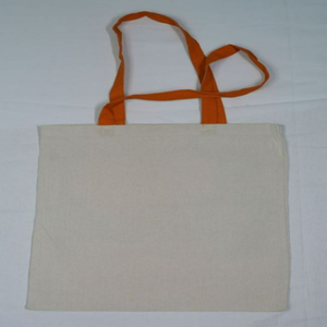 Bolsa de algodón orgánico 100% con logotipo personalizado impreso, almacenamiento de lona reutilizable para exteriores con mango superior liso promocional en blanco - Product Image 5