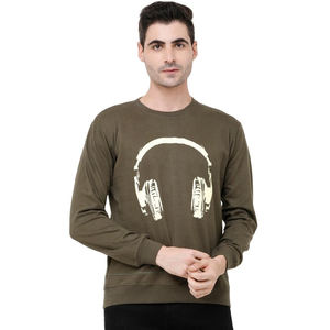 สเวตเชิ้ตคอกลมของผู้ชายเสื้อสเวตเชิ้ตผ้าฝ้ายถักสำหรับฤดูหนาวพิมพ์ลายหน้าจอลำลอง - Product Image 1