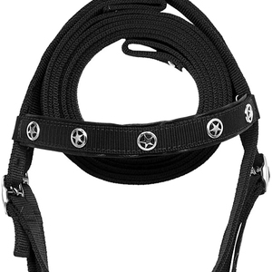 Ensemble de clous d'équitation réglables en nylon durable avec cuirasse et rênes pour bride d'entraînement Western Trail - Product Image 1