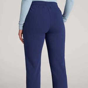 Pantalones Deportivos de Invierno para Mujer, Mezcla de Poliéster/Algodón, Logotipo Personalizado Serigrafiado, Tejido Grueso, Cintura Media, Color Azul Marino - Product Image 6
