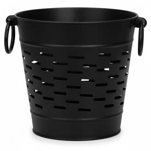 Wholesale Mate <b>Black</b> Power Coated Metal Olive Bucket With Handles Modern Decorative Steel Planter <b>Basket</b> For Home And Garden - Product Image 1