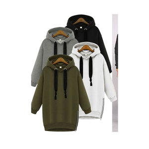 Sweat à capuche à manches longues pour femme, couleur grise, fermeture éclair, cordon de serrage, haute qualité - Product Image 3