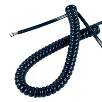 Câble spiralé plat à 4 conducteurs en PU, câble rétractable enroulé, câble d'alimentation flexible en cuivre sans oxygène, résistant à l'usure