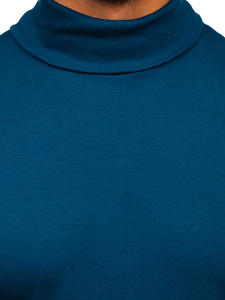 Suéter de Cuello Alto para Hombre, Otoño, Cálido, Antibolitas, Manga Larga, Forrado, de Punto, Corte Regular, Informal, de Poliéster/Algodón, Liso - Product Image 4